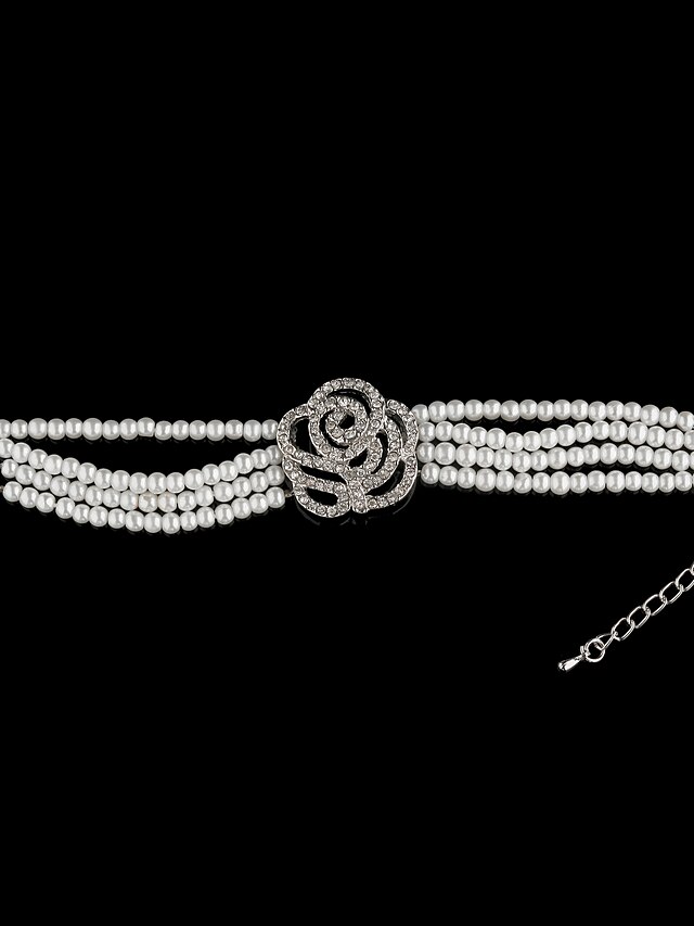  découpe de fleurs quatre dames couches des bracelet perle d'imitation
