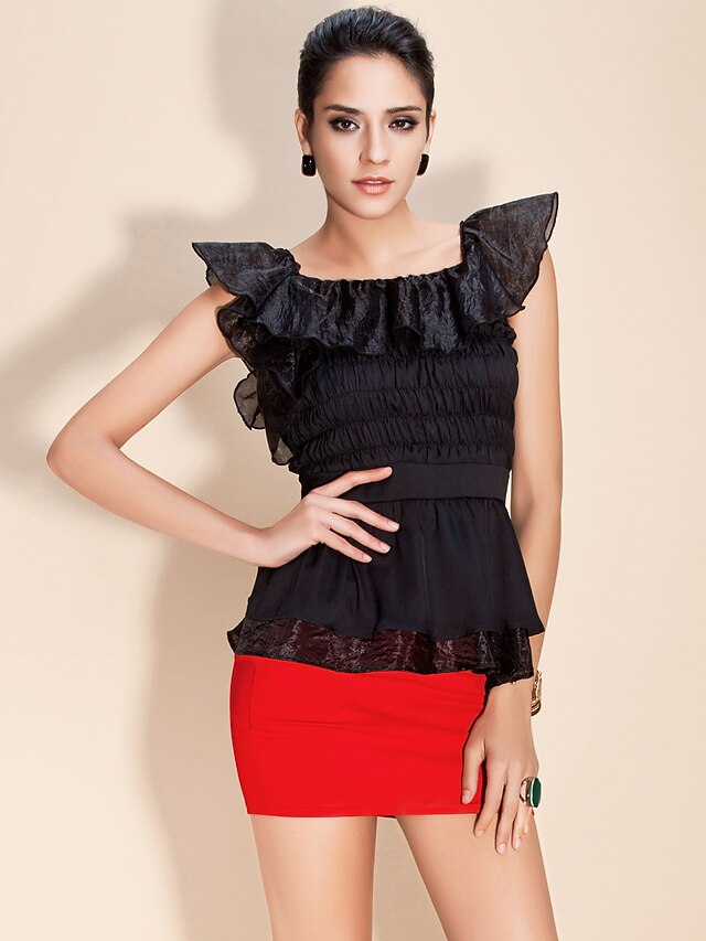  TS Ruffle Lotus Style Vest Top