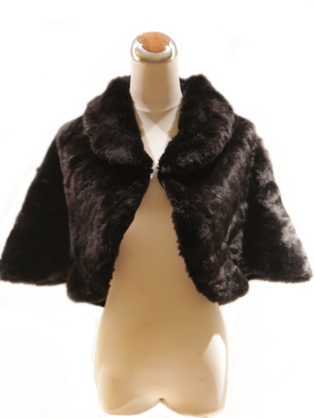  elegantes mangas 3/4-length gola alta faux fur jaqueta ocasião especial / embalagem