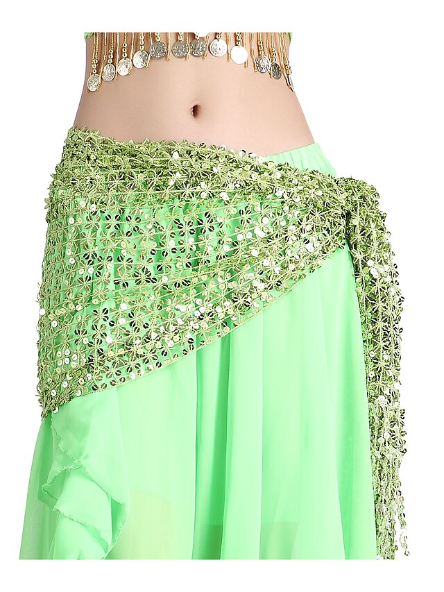  Performance Dancewear Chiffon with Sequins Belly Dance Belt For Ladies More Colors