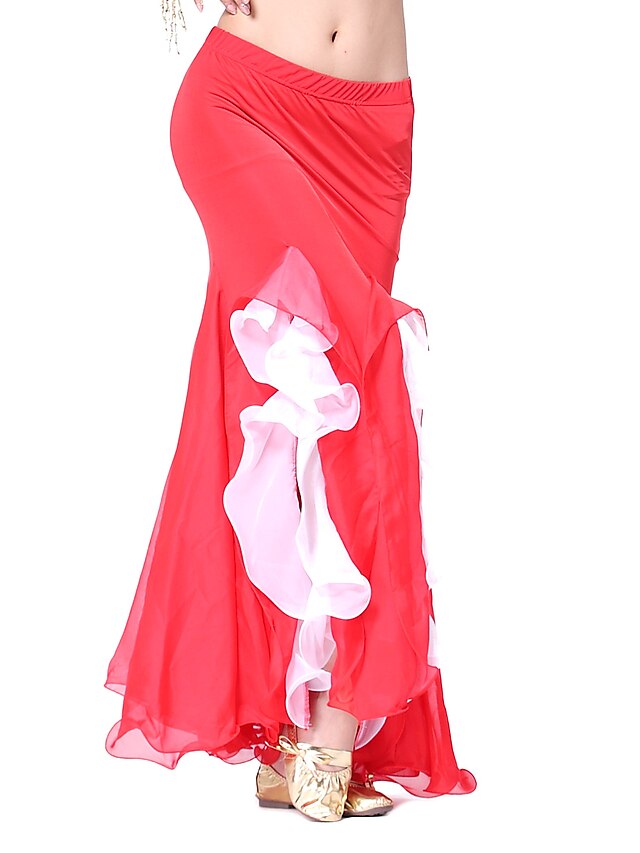  viscose dancewear performances avec des volants Jupe de danse du ventre pour les dames des couleurs plus plus de couleurs