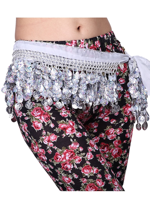  Performance Dancewear Chiffon with Shell Design Coins Belly Dance Belt For Ladies(More Colors)