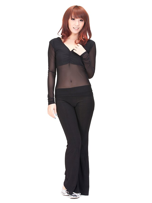  Belly Dance Outfits Women's Training Crystal Cotton Long Sleeve Top / Pants