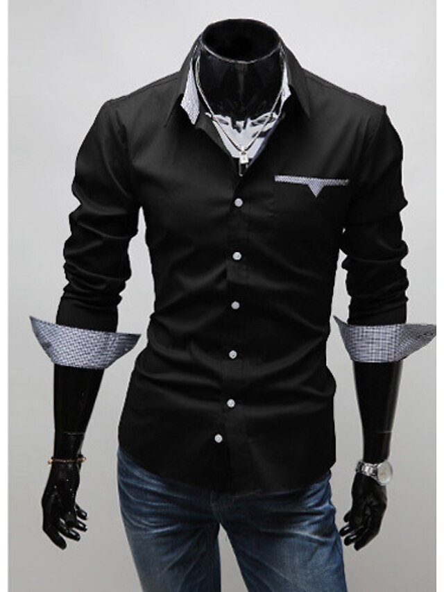  Casual Shirt Plaid Long Sleeve Tops Cotton Wine White Black