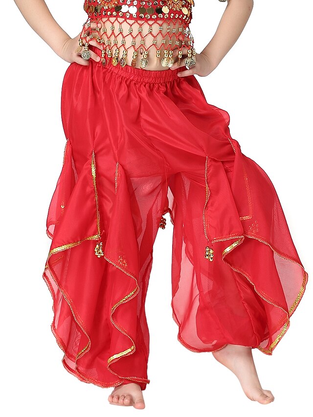  Belly Dance Bottoms Training Chiffon Coin / Sequin Natural Pants