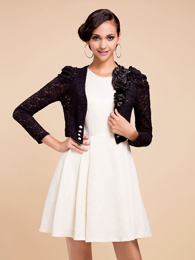  Lace Wedding Jackets With Appliques (More Colors Available)