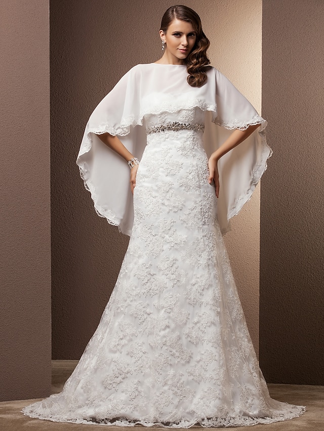  Szalon Esküvői ruhák Harang fazon Szív-alakú Ujjatlan Udvariuszály Sifon Menyasszonyi ruhák Val vel Kristály Gomb 2024