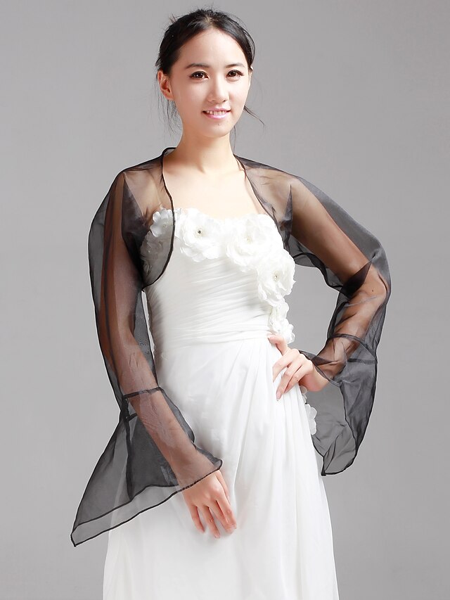  Long Sleeve Coats / Jackets Organza Wedding / Party Evening Wedding  Wraps With