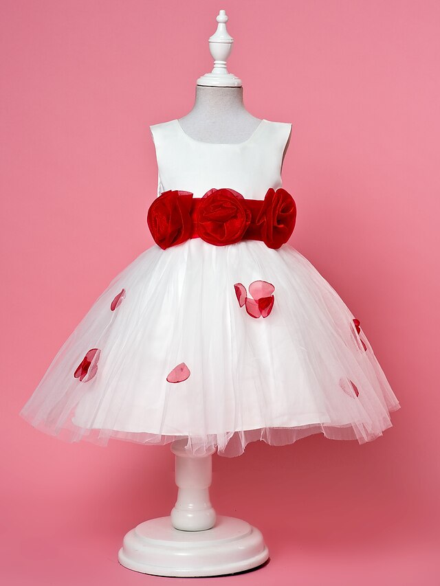  Πριγκίπισσα Μέχρι τον αστράγαλο Φόρεμα για Κοριτσάκι Λουλουδιών Γαμήλιο Πάρτι Χαριτωμένο φόρεμα χορού Σιφόν με Ζώνη / Κορδέλα Κατάλληλο 3-16 ετών
