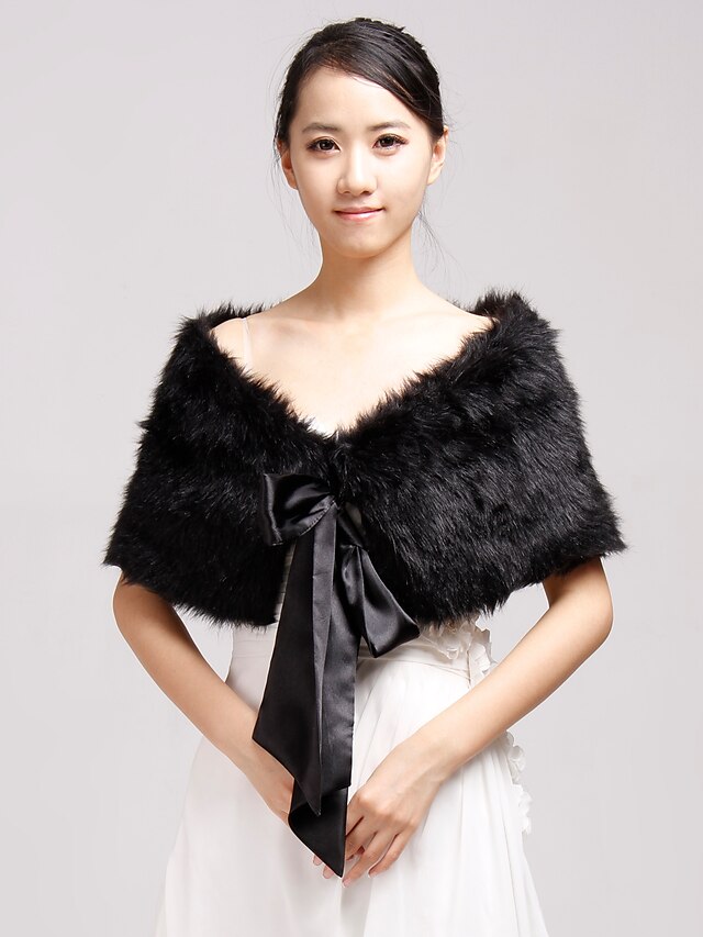  Shrugs Faux Fur Party Evening / Casual Wedding  Wraps / Fur Wraps With