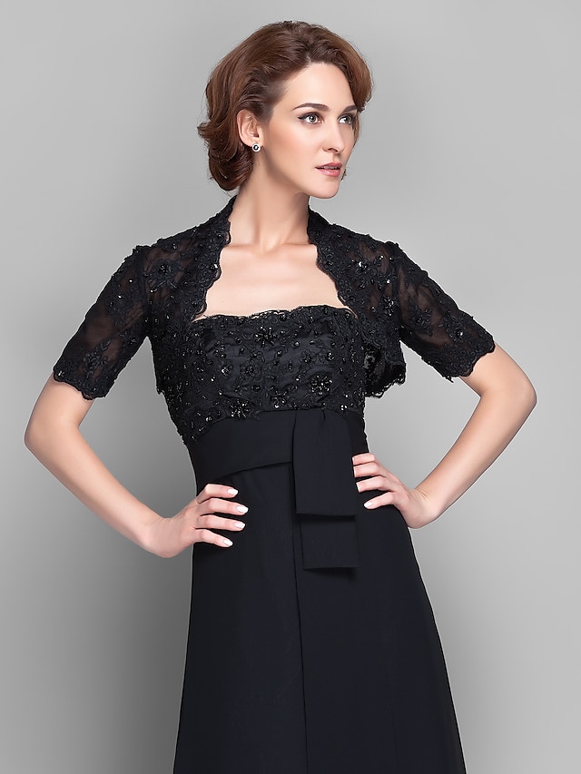  Short Sleeve Shrugs Lace Wedding / Party Evening Women's Wrap With Lace / Beading