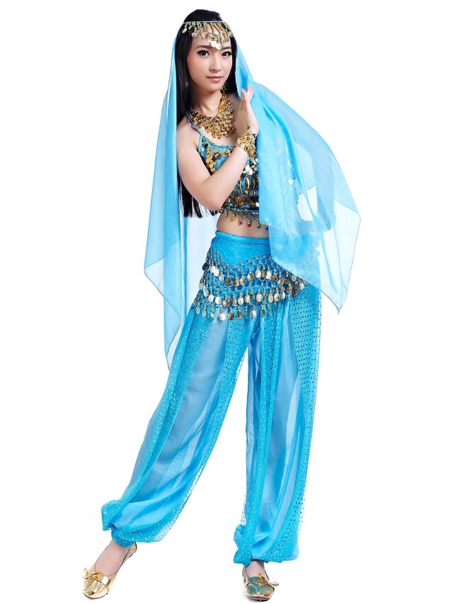  Belly Dance Top Coin Beading Sequin Women's Chiffon / Performance