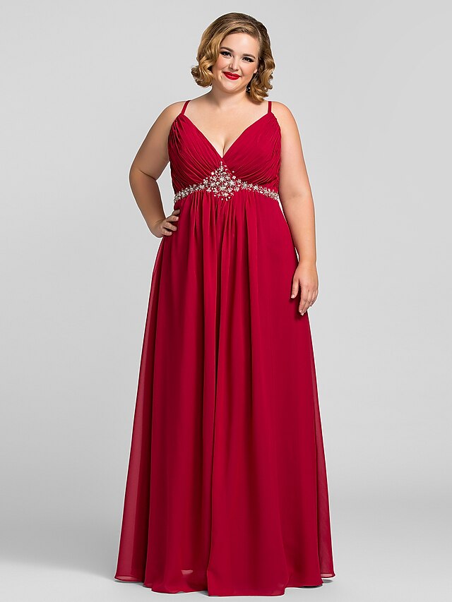  A-Line Minimalist Elegant Prom Formal Evening Dress Spaghetti Strap Sleeveless Floor Length Chiffon with Ruched Beading 2022