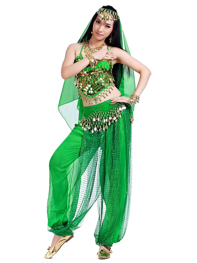 Belly Dance Top Coin Beading Sequin Womens Chiffon Performance 2023 Us 3599