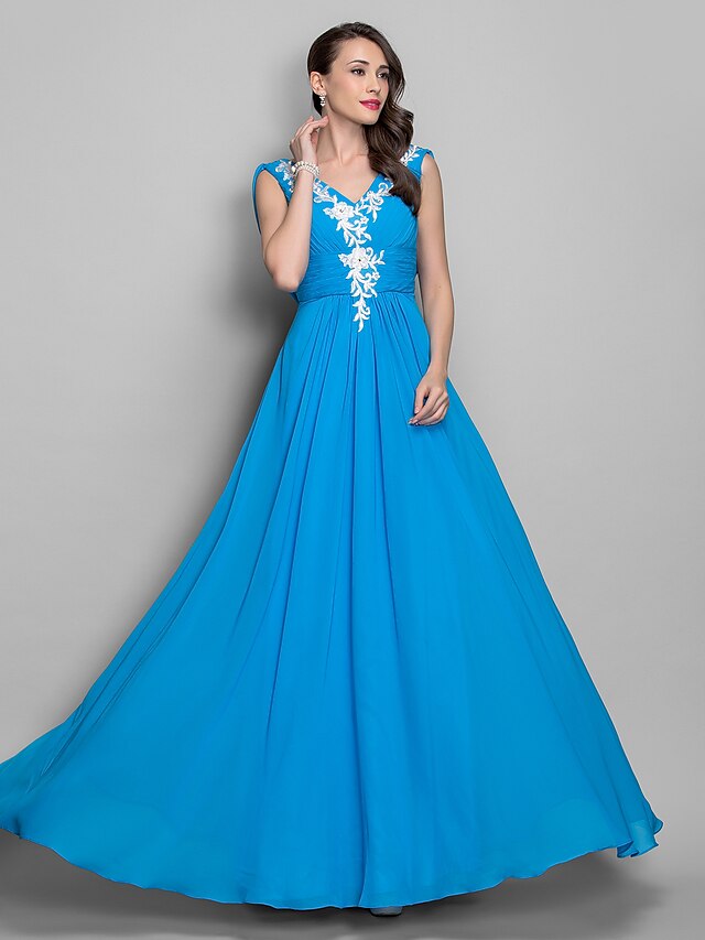  Ball Gown Elegant Prom Formal Evening Military Ball Dress V Neck Sleeveless Floor Length Chiffon with Criss Cross Ruched Beading 2020