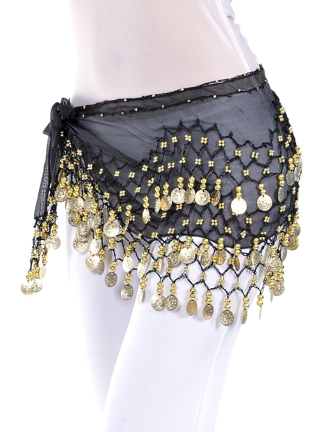  Belly Dance Hip Scarf Coin Women's Training Chiffon / Ballroom