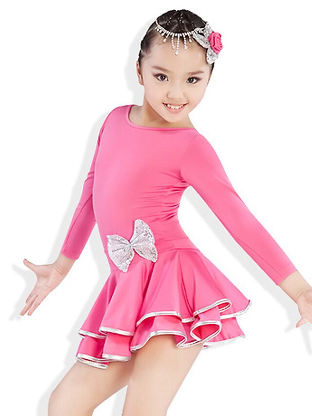  Dancewear Viscose Latin Dance Dress For Children