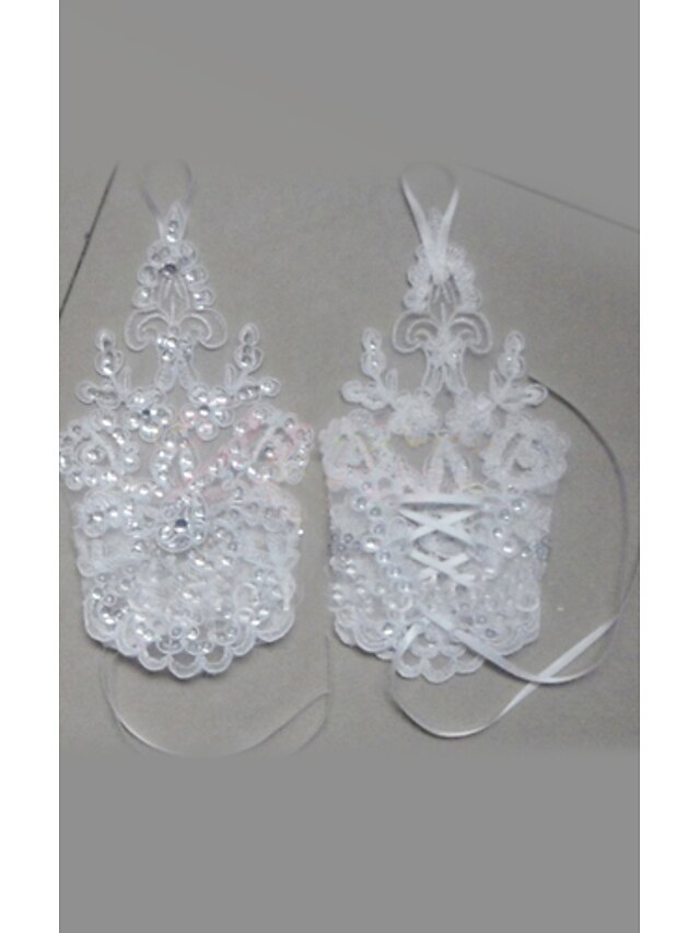  Lace fingerløse håndled længde bryllup / Party Glove