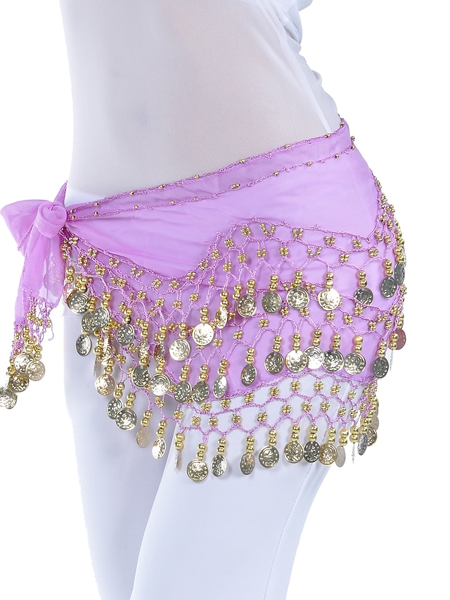 Belly Dance Top Coin Women's Training Long Sleeve 60cm Chiffon / Performance