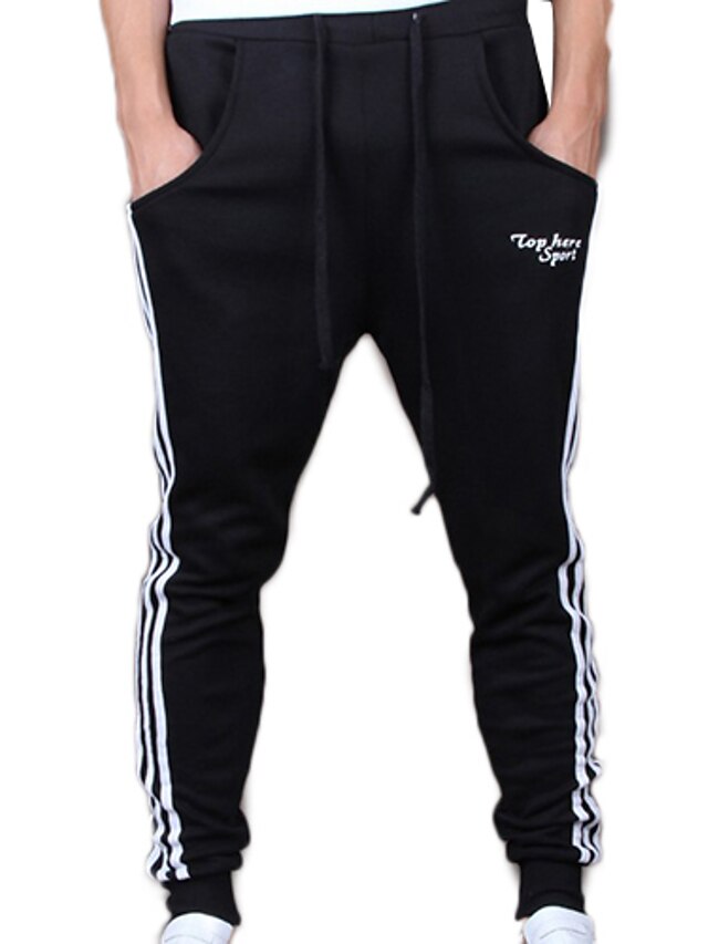  Men's Slim / Sweatpants Pants - Solid Colored Black L / Long Sleeve