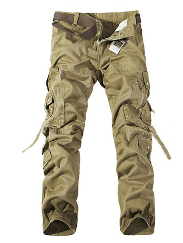  Ανδρικά Φαρδιά Λεπτό κινέζικα Παντελόνια με τσέπες Παντελόνια Παντελόνι Πολλαπλές τσέπες Μονόχρωμο Πλήρες μήκος Causal Καθημερινά Στρατιωτικό Τακτικό Μαύρο Γκρίζο Ανελαστικό / Μακρυμάνικο