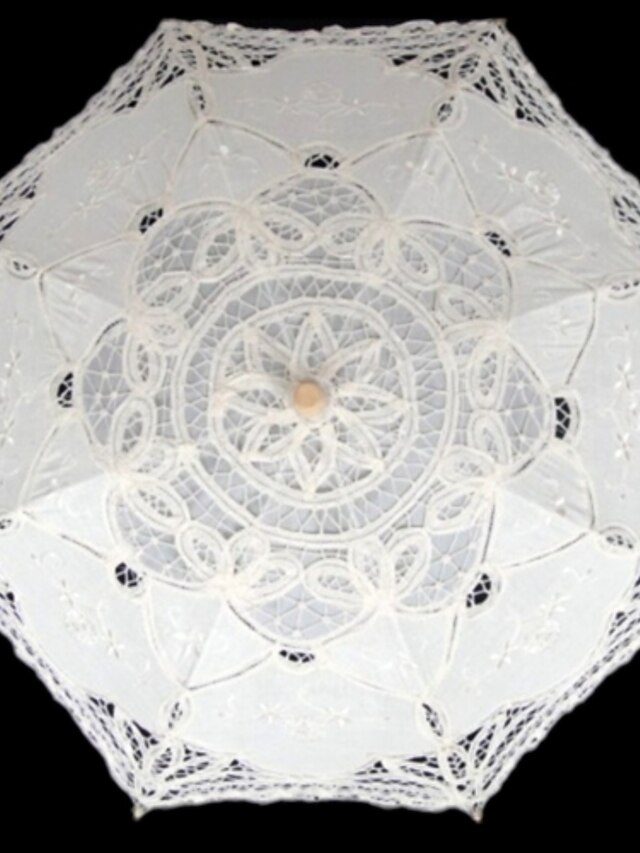  Post-Handle Spitze Hochzeit / Maskerade Regenschirm Regenschirme ca.76cm