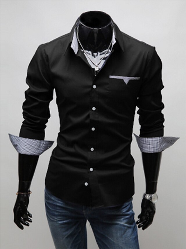  DD Wear Fashion Check Pattern Futter Langarmshirt Abnehmen Shirt (schwarz)