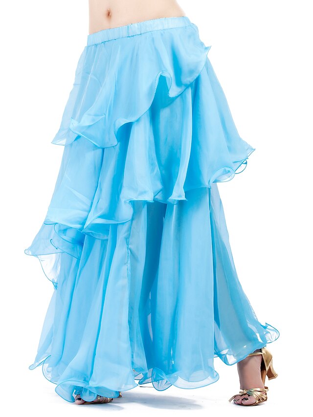 Belly Dance Skirt Ruffles Tier Women's Training Chiffon2