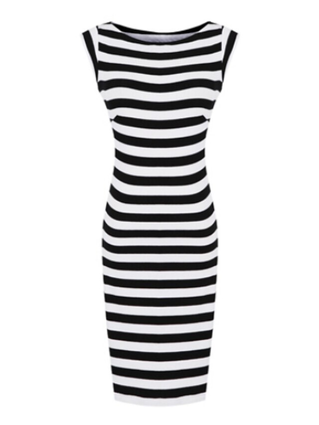  CD Secy Stripes Slim Dress-H0953