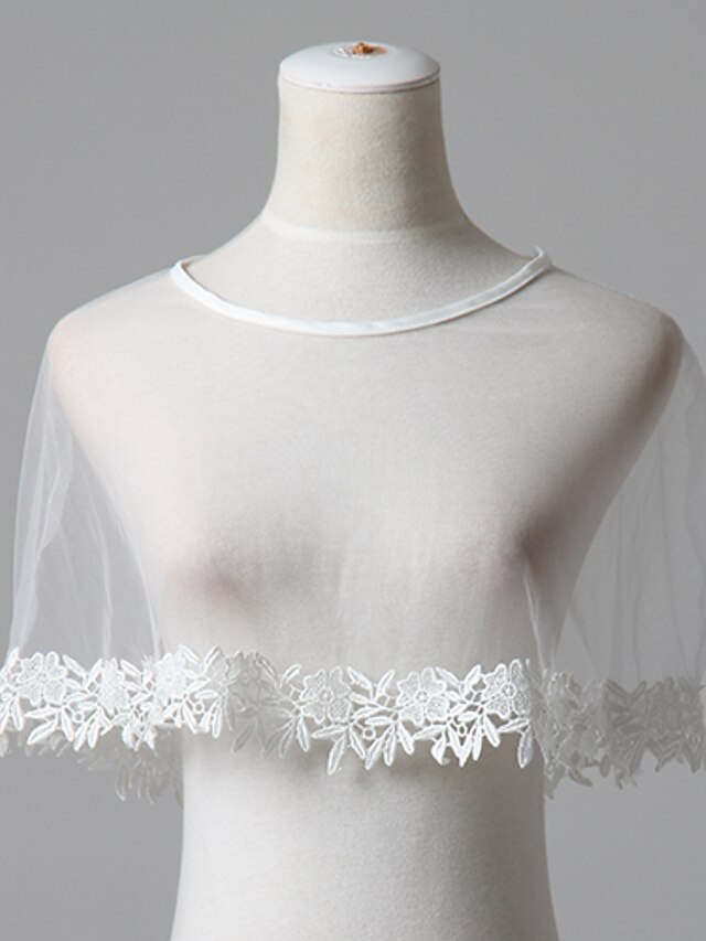  Wedding  Wraps Capelets Tulle Ivory Wedding / Party/Evening Pullover