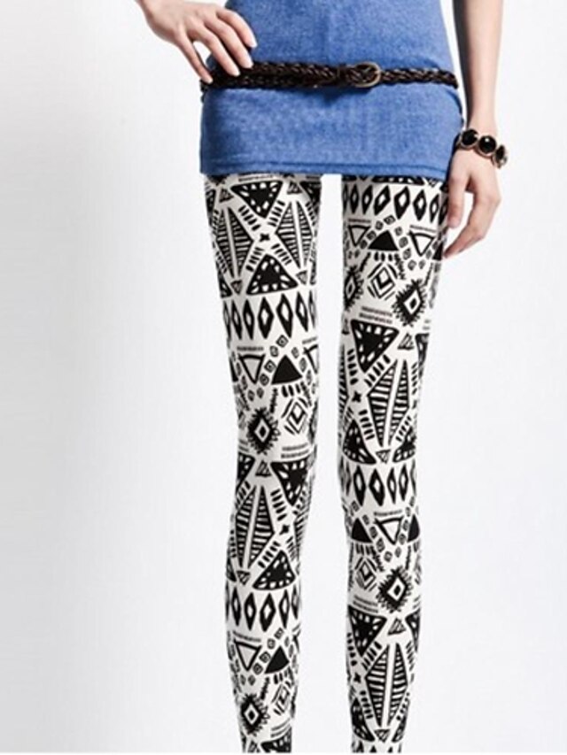  Women's Geometric Pattern Print Leggings