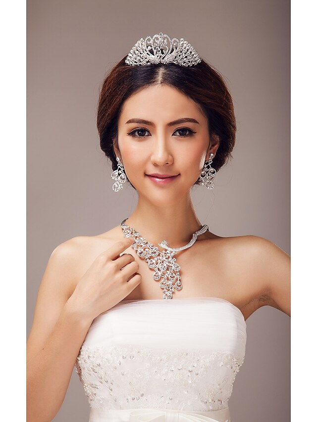  Jewelry Set Women's Wedding / Special Occasion Jewelry Sets Alloy Imitation Pearl Necklaces / Earrings / Tiaras As the Picture