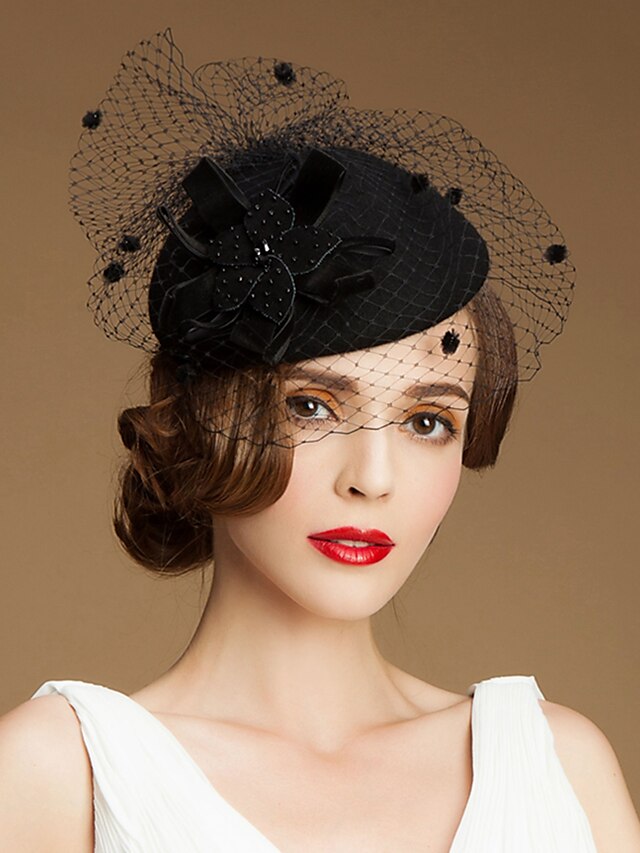 Vintage Style Elegant Wool Fascinators / Hats / Headpiece with Bowknot ...