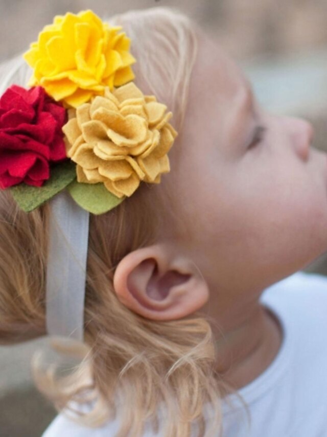  Dětské Novorozeně dívky Cute Lovely Beautiful Flower Elastic Pokrývky hlavy čelenka na vlasy kapela