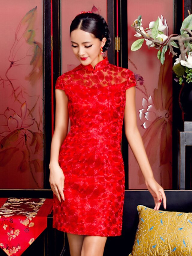  cheognsam čínská tradional svatební šaty