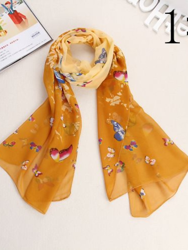  Bully Color Butterfly Shawl Sunscreen Chiffon Scarf