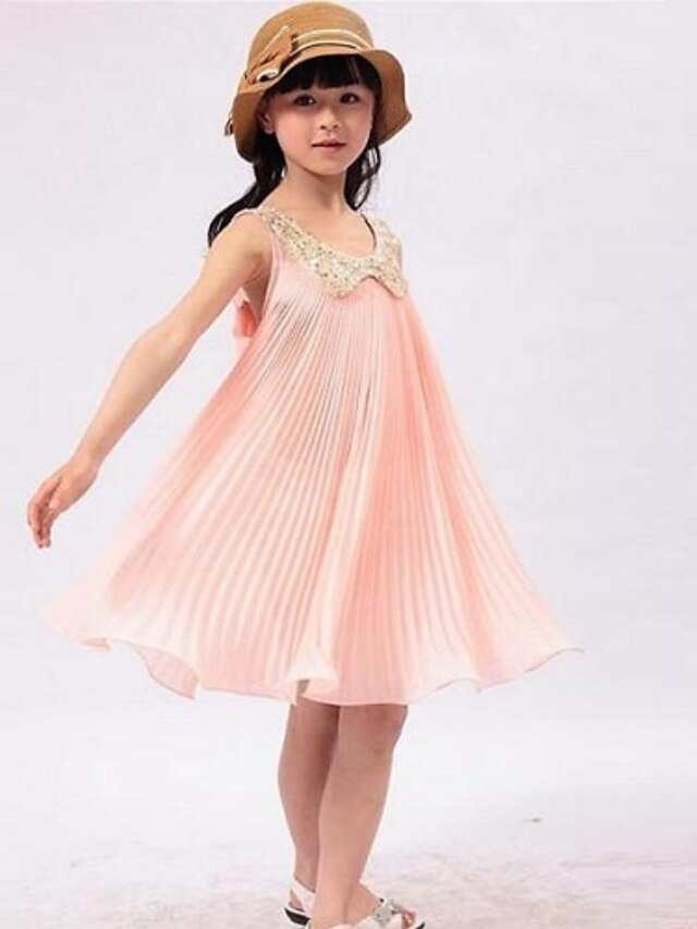  Girls' Sleeveless Solid Colored 3D Printed Graphic Dresses Dress Summer Spring