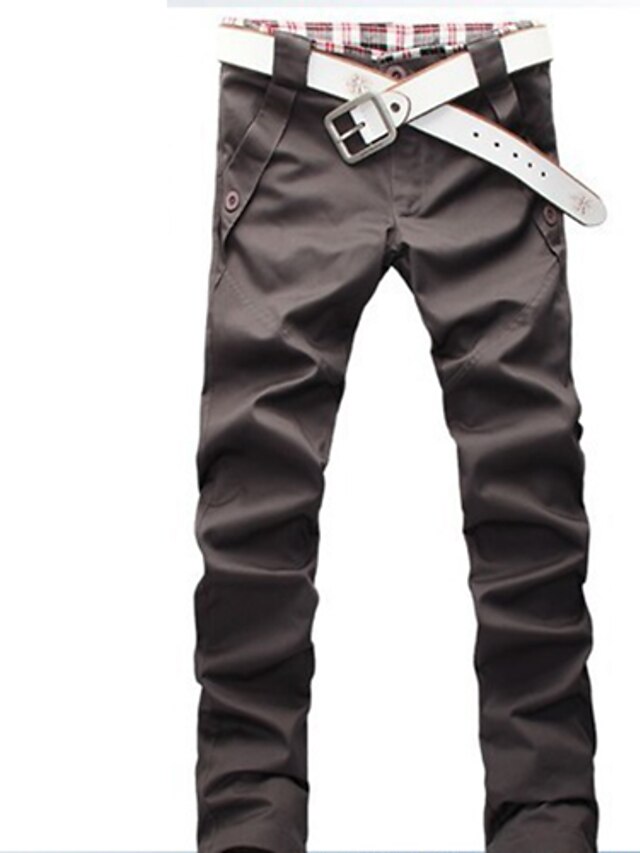 Men's Sheath Solid Color Long Pants 2023 - US $17.99