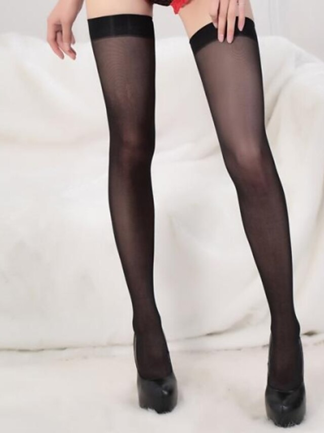  Women's Medium Sexy Stockings - Patchwork, Bow Black / Going out / Club