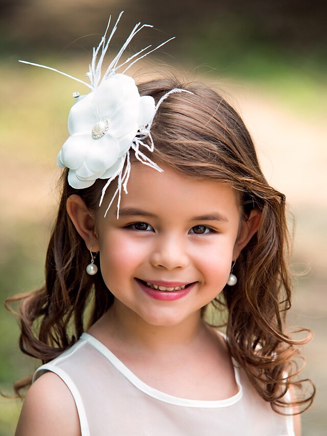  Women's Flower Girl's Feather Headpiece-Wedding Special Occasion Flowers