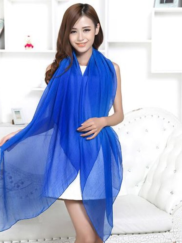  женская королевский синий шифоновый шарф