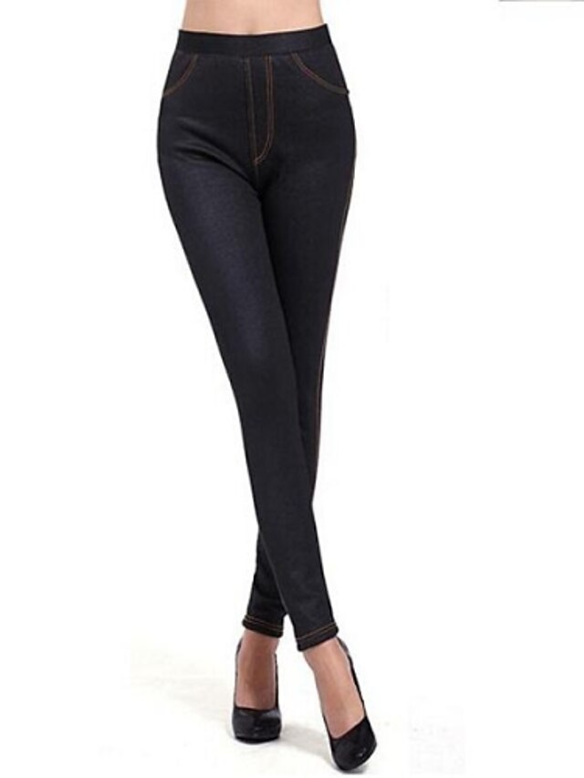  Pentru femei Clasic & Fără Vârstă Skinny Pantaloni Leggings Pantaloni Culoare solidă Mată Stil Clasic Negru Bleumarin XL XXL XXXL