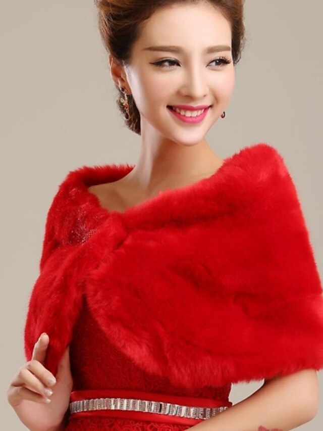  Shrugs Faux Fur Wedding / Party Evening Wedding  Wraps / Fur Wraps With