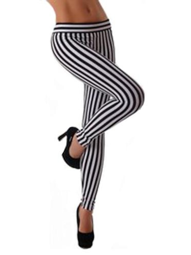  Women's Sports Casual / Daily Sporty Legging Stripes Stripe Screen Color One-Size