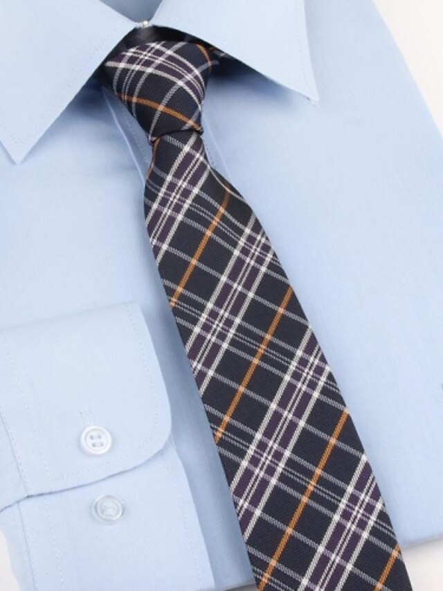  Men's Party / Work / Basic Necktie - Plaid