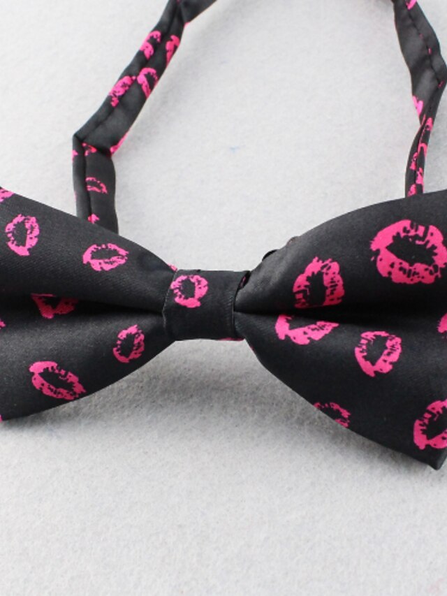  Men's Vintage / Party / Work Polyester Bow Tie - Print / Black / Red / All Seasons
