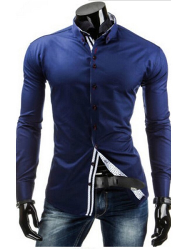  Men's Chic & Modern Shirt-Solid Colored,Modern Style