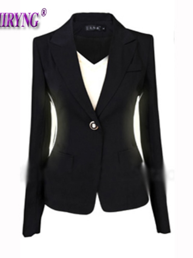  Women's Casual/Work Medium Long Sleeve Regular Blazer (Polyester/Cotton Blends)