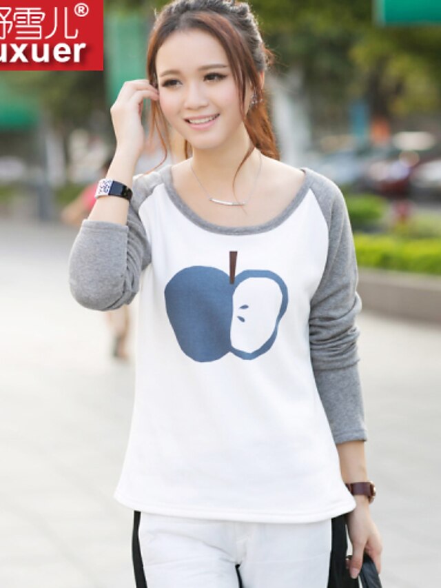  Print T-shirt Simple Street chic Casual / Daily Gray