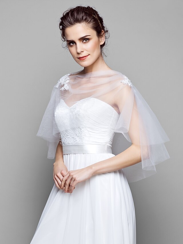  Capelets Tulle Wedding / Party Evening Wedding  Wraps With